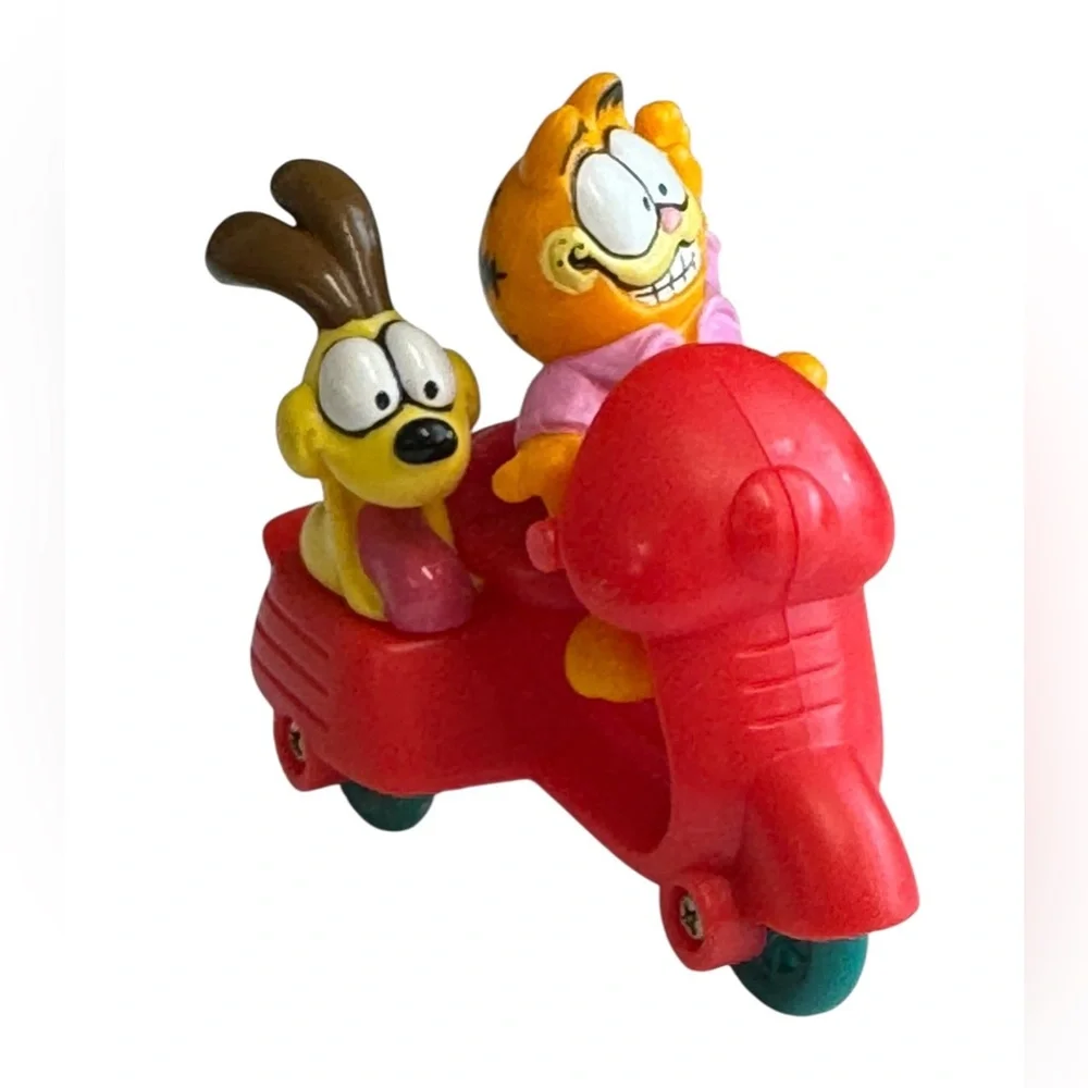 Vintage 1980's McDonalds Garfield Odie on Scooters Happy Meal Toys 4 Pieces